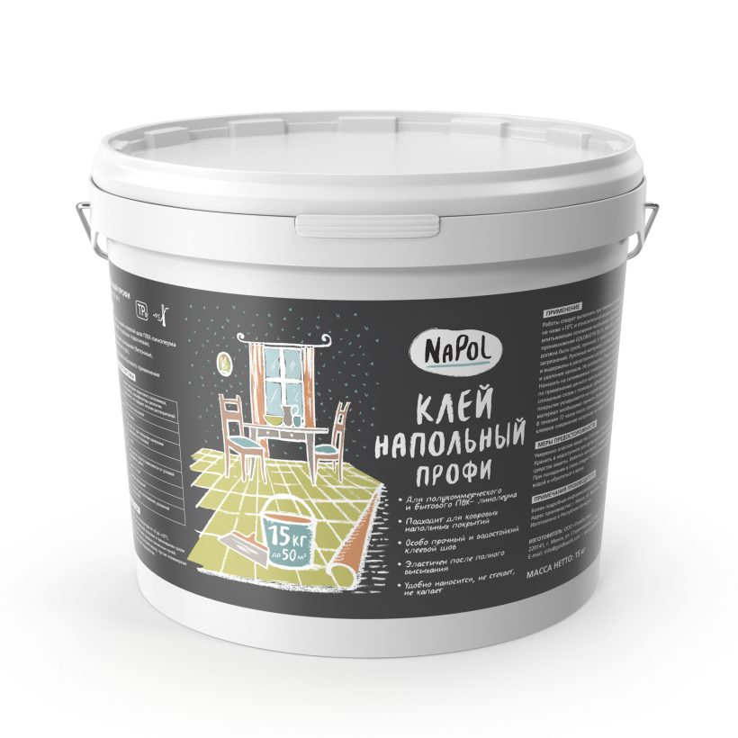 GOLDBASTIK NaPol акриловый клей для ПВХ-линолеума и ковровых покрытий